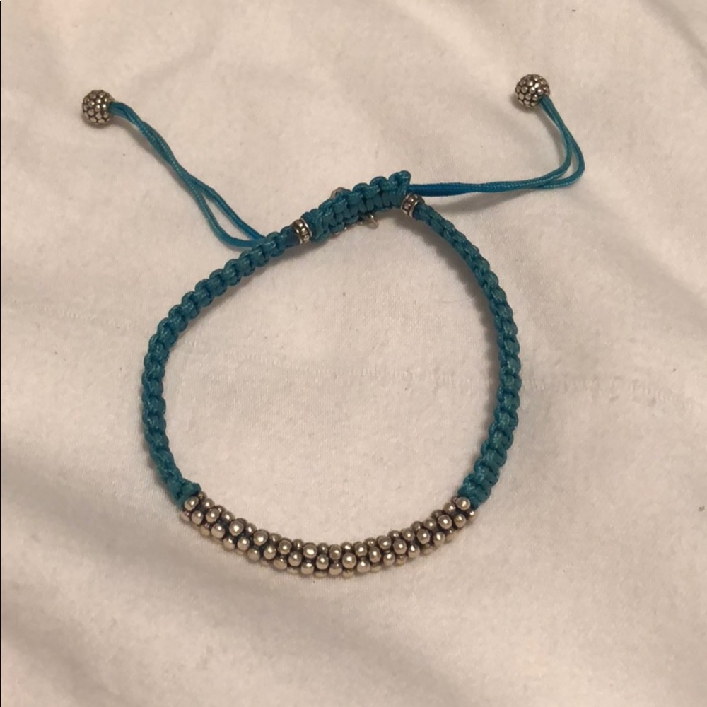 Turquoise string and bead bracelet
